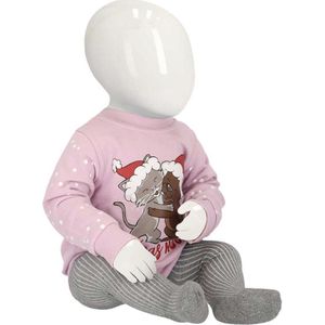 Apollo - Baby - Kerstsweater - Kat - Hond - Roze - Maat 80/86