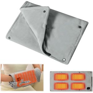 Mrs. Jones USB-verwarmingskussen 5 V opvouwbaar wasbaar elektrisch warmtekussen - 30 x 60 cm - voor rug nek schouders huisdierwarmer grijs .