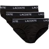 Lacoste Zwarte Heren Slips Casual Briefs Zwart 3-Pack - Maat M