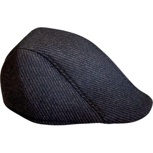 Flatcap Bruin/Zwart Vilt - Dames/Heren maat 58 - Platte Pet