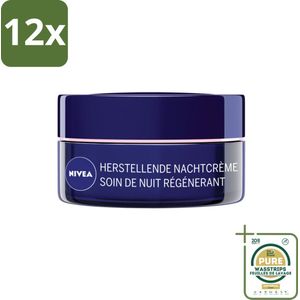 NIVEA - Nachtcrème - Essentials +24U Voedend - Voor gevoelige & droge huid - Met Sheaboter & Amandelolie - 50 ml - Voordeelverpakking - 12 stuks - Droge huid - Gevoelige huid