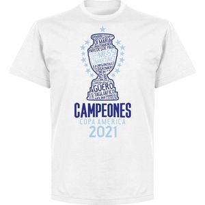 Argentinië Copa America 2021 Winners T-Shirt - Wit - XS