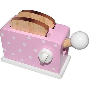 Simply for Kids Houten Broodrooster + Brood Roze - Speelgoed - Keuken Accessoires