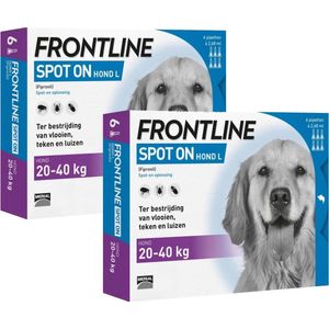 Frontline Spot On 3 - L - Anti vlooien en tekenmiddel - 2x6st