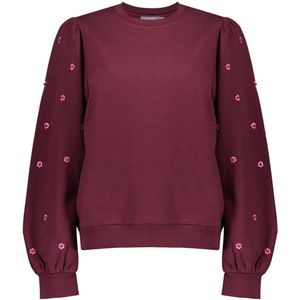 Geisha - 52870 21 - Trui - Bordeauxrood - Met Ronde Hals en Subtiele Pareldetails