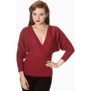 Dancing Days Lange cardigan -XL- LUCK HAS IT WRAP FRONT Bordeaux rood