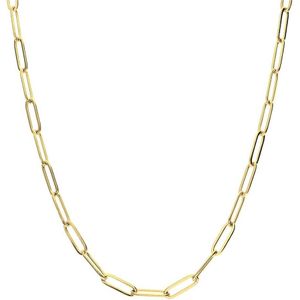 Lucardi Dames Stalen goldplated ketting closed forever 4mm - Ketting - Staal - Goud - 55 cm