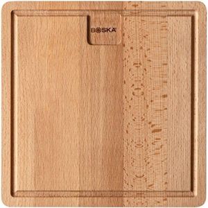 Boska Dining Board Amigo S - Serveerplank - Europees beukenhout - Dinerplank met opvanggeul - 23x23cm