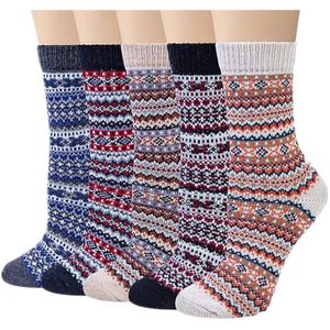 Huissokken - Wintersokken - 5 Paar - Thuissokken - Huissokken Dames en Heren - Verwarmde sokken - Fleece Sokken - Dikke Sokken - Slofsokken - Warme Sokken - Bedsokken - Gevoerde Sokken - Winter Sokken - Cadeautip - KerstRijstpunt, eenmaat