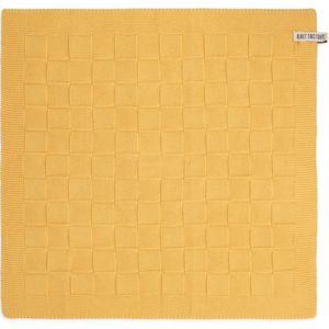 Knit Factory Gebreide Keukendoek - Keukenhanddoek Uni - Handdoek - Vaatdoek - Keuken doek - Gold - Goud - 50x50 cm
