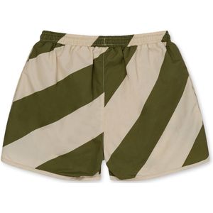 Konges Sløjd Asnou zwemshort kind - Dark Olive/Creamy White