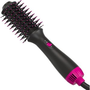 White-Label® Luxe Ronde Volumeborstel Opzetstuk - Multistyler - Haarstyler föhn - Diffuser voor Krullen - Zwart en Paars