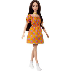 Barbie Fashionista pop - Polka stippen - off shoulder jurkje