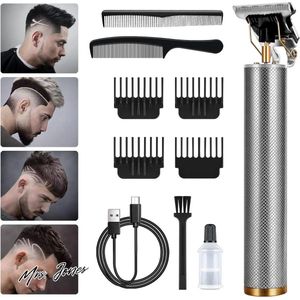 Mrs. Jones Draadloze Elektrische T-blade Detailbaardscheerapparaat Verzorgingssnijset met 4 Geleidekammen 2 Haarkammen Heren Tondeuse .