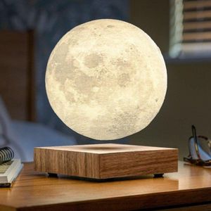 Gingko Smart Moon Lamp - Notenhout - 3D - Luxe zwevende maanlamp