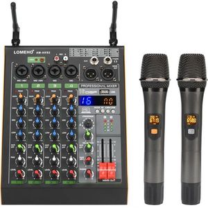 Luxe Mengpaneel – DJ – Met Twee Microfoons – Mengpaneel Mixer – Bluetooth – USB Aansluiting – MP3 Bestanden – Professioneel & Hobby