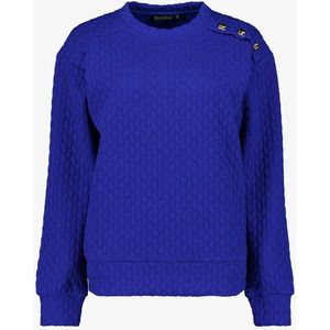TwoDay dames sweater met sierknopen blauw - Maat XS