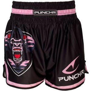 PunchR™ Beast Mode Muay Thai Fight Short Zwart Roze - XXS