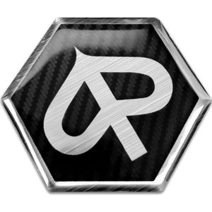 Piaggio Plak embleem 3D Piaggio carbonlook / geborsteld staal - piaggio zip - Piaggio zip - Piaggio zip sticker - Zip stickers