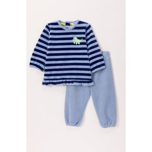 Woody Meisjes-Dames Pyjama blauwe streep - maat 074/9M