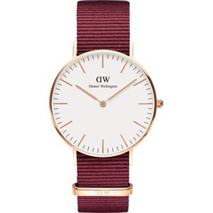 Daniel Wellington Classic Roselyn - Horloge - NATO - Rood - ø36mm