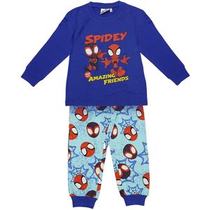 Spidey en zijn Geweldige Vrienden - Kinderpyjama - Blauw - Lange Mouwen - Officieel Marvel
