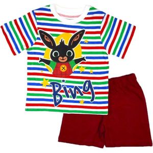 Bing Bunny - konijn short pyjama - Rood multi. Maat 116 cm / 6 jaar.