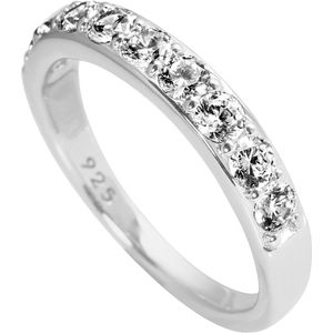 Diamonfire ring - zilver gerodineerd - rond - zirkonia - railzetting - maat 55