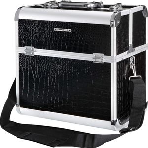 HTML Make-updoos - Schoonheidskoffer met Cosmetische hoes - Opslag voor Make-up en Nagellak Zwart JBC229B make up tafel