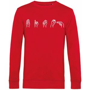 7431 - Sweater - Gebarentaal; Bitch-Red-L