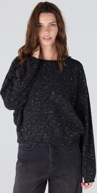 Jansen Amsterdam - Anouk - Gebreide Trui - Donkergrijs - Hk 151 Round Neckline