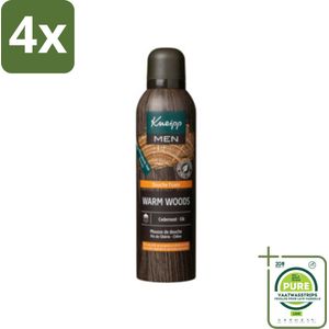 Kneipp - Douche schuim - Men - Warm Woods - Warme houtgeur - 200 ml - Voordeelverpakking - 4 stuks - Douche foam - Mannen