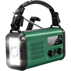 NovaWare - NoodRadio Solar - Draagbare Radio - Groen - Powerbank 20.000mAh - FM/AM
