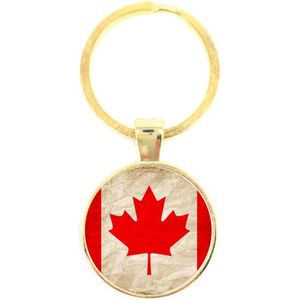 Sleutelhanger Glas - Vlag Canada