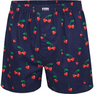 Happy Shorts Wijde Boxershort Heren Rode Kersen Hartjes - Losse boxershort - Maat L