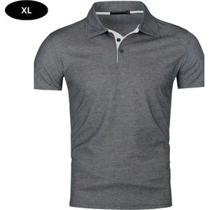 Livano Golf Shirt Heren - T-shirt - Golfkleding - Golfen - Golf Accessoires - Polo Shirt - Donkergrijs + Lichtgrijs - Maat XS