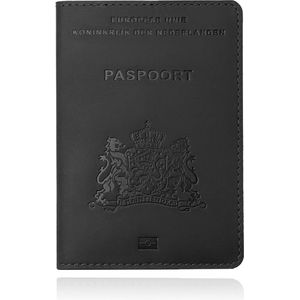 Paspoorthoes met extra opbergvakjes - Leer Zwart