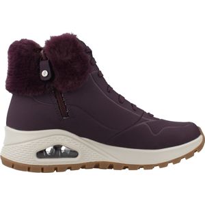 Skechers - UNO RUGGED - Winterlaarzen - Wijnrood - Air-Cooled Memory Foam Comfort Binnenzool