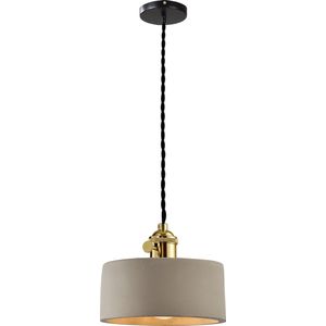QUVIO Hanglamp landelijk / Plafondlamp / Sfeerlamp / Leeslamp / Eettafellamp / Verlichting / Slaapkamer lamp / Slaapkamer verlichting / Keukenverlichting / Keukenlamp - Brede cilinder van beton - Diameter 16 cm