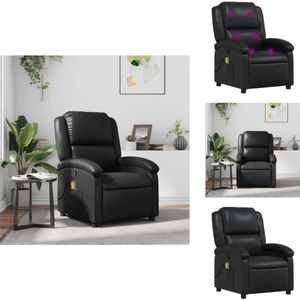 vidaXL Massagestoel - Massagestoelen - Fauteuil - Relaxfauteuil - Massagestoel verstelbaar kunstleer zwart