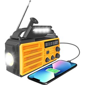 Equivera Noodradio - Noodradio - Emergency Radio - Survival Radio - Oorlog Radio - Opwindbare Radio - Solar Opwindbaar - Radio voor Rampen - SOS Alarm - Noodradio op Batterij - Draagbare Radio - AM/FM-Radio - Oplaadbare Batterij - Noodlader Telefoon