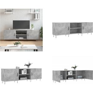 vidaXL Tv-meubel 150x30x50 cm bewerkt hout betongrijs - Tv-meubel - Tv-meubelen - Tv Kast - Opbergkast