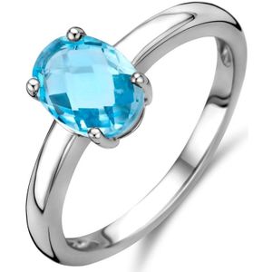 Gerhodineerd Zilver Ring Blauw Topaas 1336960