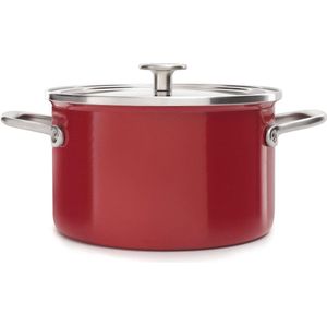 KitchenAid Steel Core Enamel Kookpan 20cm 3,7L - Keizerrood - Inductie - PFAS-vrij