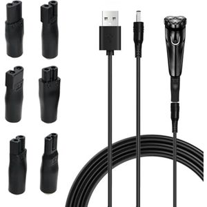 Universele USB Oplaadkabelset voor Scheerapparaten met 6 Adapterstekkers