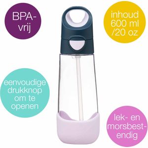 b.box Tritan-Drinkfles en Waterfles | Eenvoudig vast te Houden Fles met Lekvrij Deksel | Cool Modern Kindvriendelijk Ontwerp, Volgt de Drinkbeker op | 600 ml