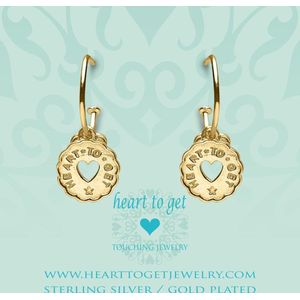 Heart to Get 925 Sterling Zilveren Goudkleurige Bohemian Coin Heart Oorbellen  - Goud