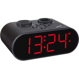 Zendergestuurde wekker met USB oplaadfunctie, grote LED cijfers en snooze functie