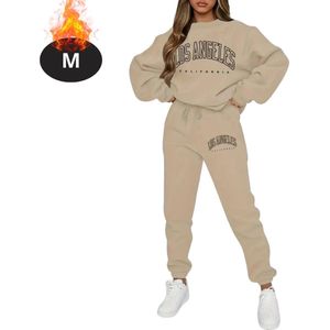 Nivard Joggingpak - Huispak - Volwassenen - Trainingspak - Comfortabel - Joggingsbroek - Tracksuit - Dames - Abrikoos - M