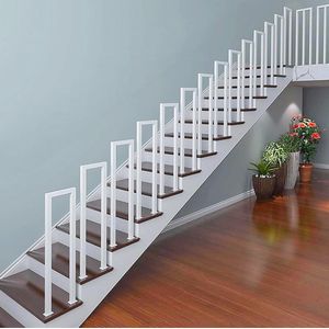 U-vormige Trapleuning voor Binnen en Buiten - Metalen Balustrade met Installatieset - Ideaal voor Balkons en Gangen - 90cm